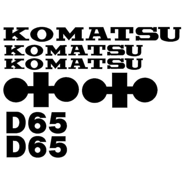 Aftermarket D65 Komatsu Dozer Black Decal Set (Brand New ) KOMD65DECALSET - main